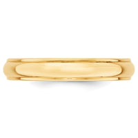 14KY 4mm Half Round with Edge Band Size 5.5