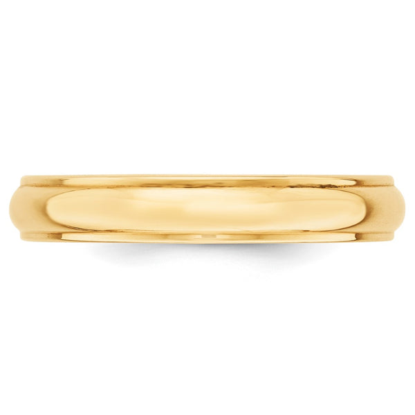 14KY 4mm Half Round with Edge Band Size 5.5