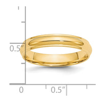 14KY 4mm Half Round with Edge Band Size 5.5
