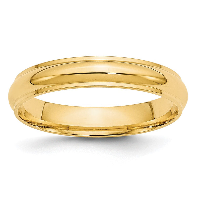 14KY 4mm Half Round with Edge Band Size 5.5