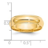 14KY 6mm Half Round with Edge Band Size 8