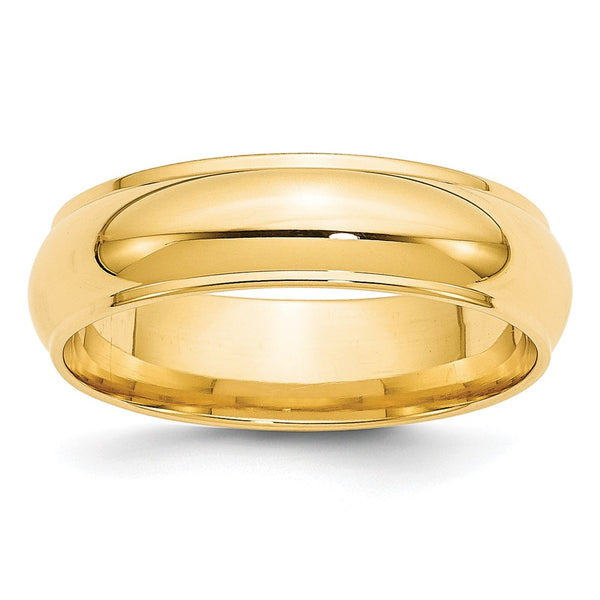 14KY 6mm Half Round with Edge Band Size 5.5
