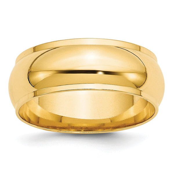 14KY 8mm Half Round with Edge Band Size 13