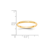 14KY 2mm LTW Half Round Band Size 6.5