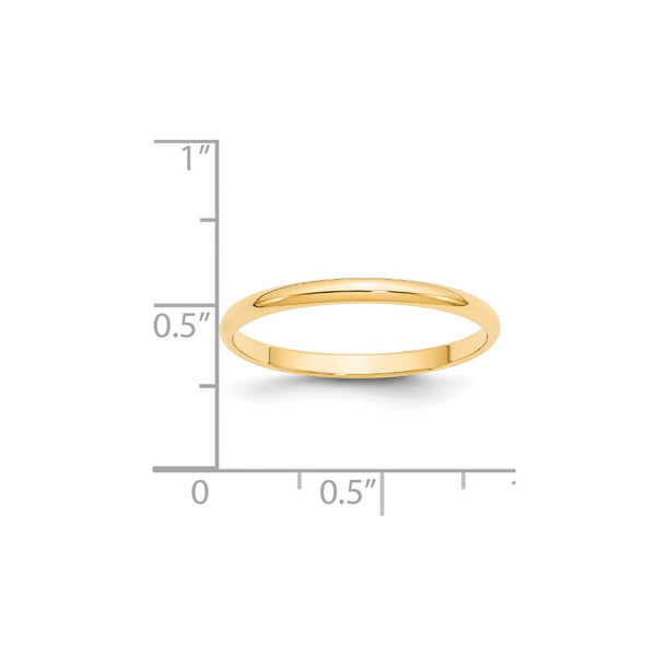 14KY 2mm LTW Half Round Band Size 6.5