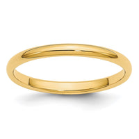 14KY 2mm LTW Half Round Band Size 9.5