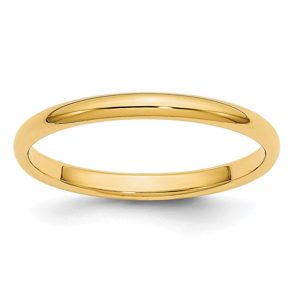 14KY 2mm LTW Half Round Band Size 9.5