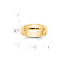 14KY 5mm LTW Half Round Band Size 5.5