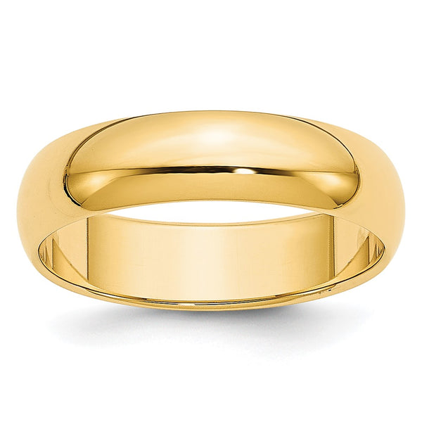 14KY 5mm LTW Half Round Band Size 6