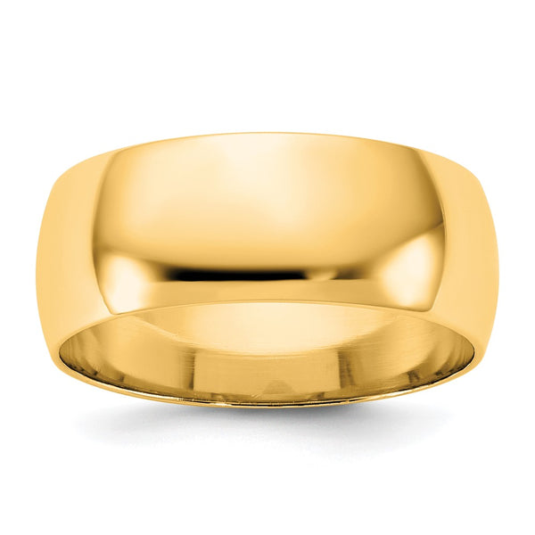 14KY 7.5mm LTW Half Round Band Size 12.5