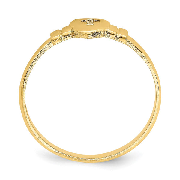 14k Heart w/Cut-Out Cross Ring
