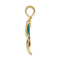 14K Enameled Butterfly Pendant