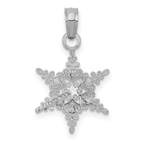 14k White Gold Small Snowflake Pendant