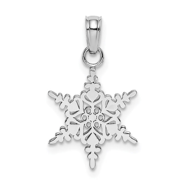 14k White Gold Small Snowflake Pendant