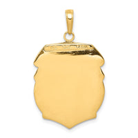 14K Gold Polished Large Saint Michael Protect Us Medal Pendant
