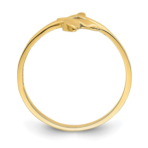 14K Gold Polished Double Whale Tail Ring