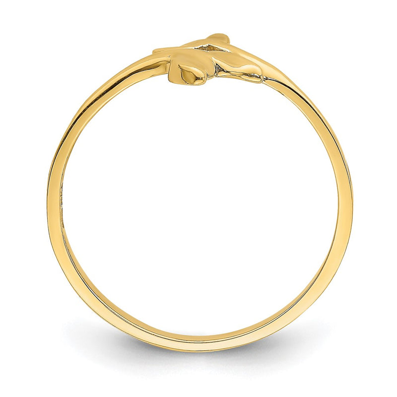 14K Gold Polished Double Whale Tail Ring