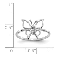 14k White Gold Polished Butterfly Ring