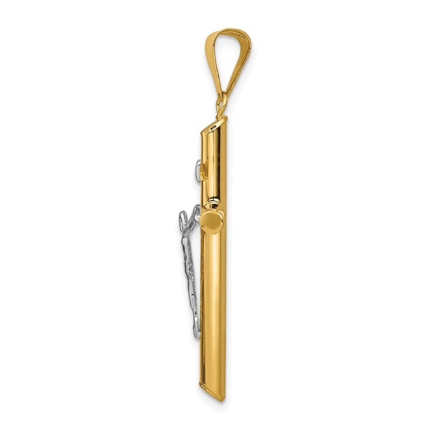 14k Two-Tone Polished Jesus Crucifix Pendant