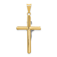 14k Two-Tone Polished Jesus Crucifix Pendant