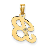 14KY Script Letter B Initial Pendant
