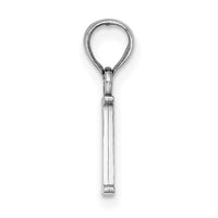 14K White Gold Polished Block Letter I Initial Pendant