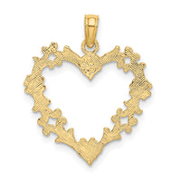 14K Cut-Out Floral Heart Charm