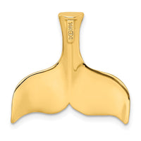 14K 3-D Polished Whale Tail Charm