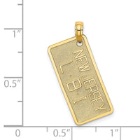 14K NEW JERSEY-LBI (Long Beach Island) License Plate Charm