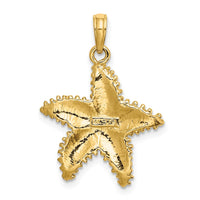 14K Beaded Textured Starfish Charm