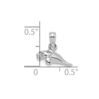 14K White Gold 3-D Polished Mini Manatee Charm