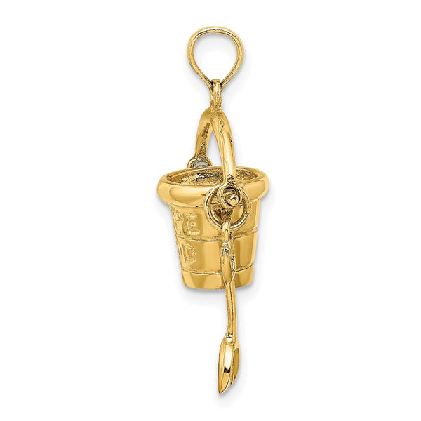 14K 3D CAPE COD Bucket w/ Shovel Charm