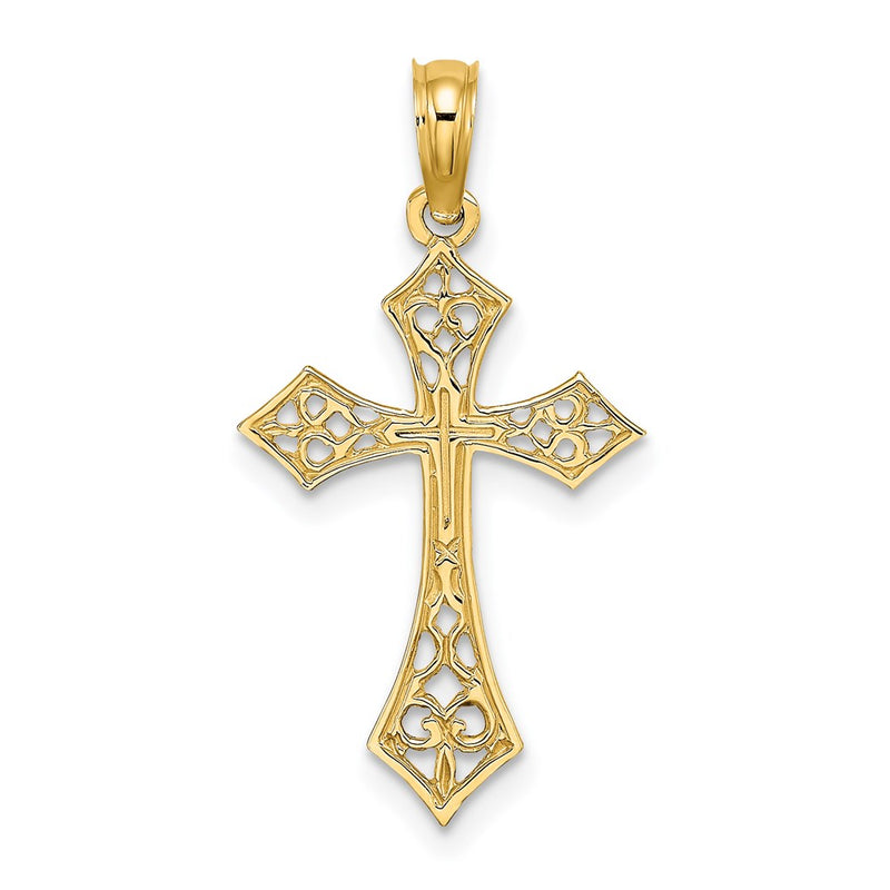 14K Filigree Cross Charm