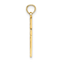 14K D/C Block Cross Charm