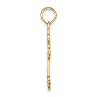 14K Lace Center Budded Cross Charm