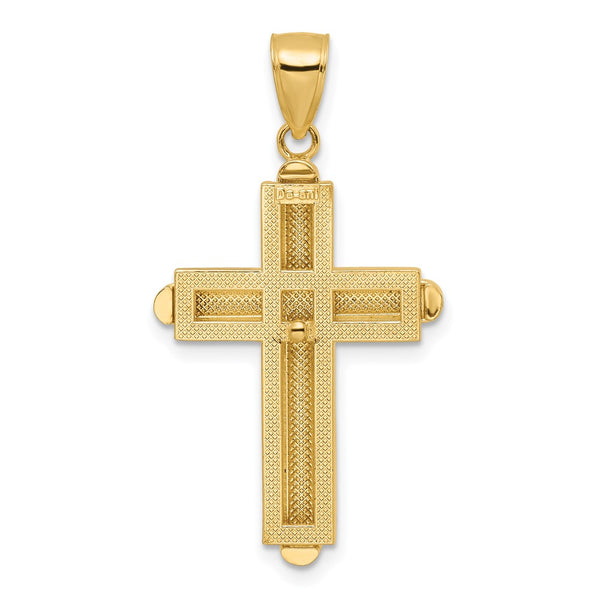 14k Beveled Cross Pendant