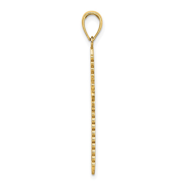 14K w/ Lace Border Cross Charm