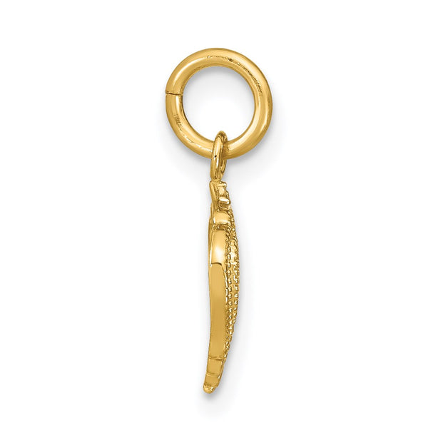 14k w/Rhodium Mini Heart Charm