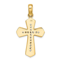 14K Two-tone Polished Cross Charm
