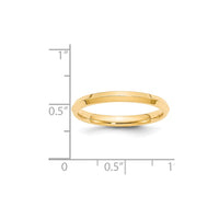 14KY 2.5mm Knife Edge Comfort Fit Band Size 14