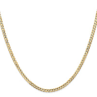 14k 3mm Open Concave Curb Chain