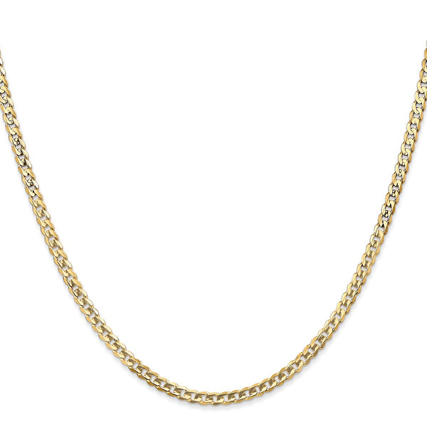 14k 3mm Open Concave Curb Chain