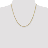14k 3mm Open Concave Curb Chain