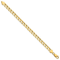 14k 6.75mm Open Concave Curb Chain