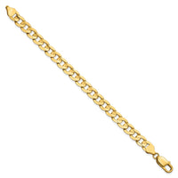 14k 7.5mm Open Concave Curb Chain