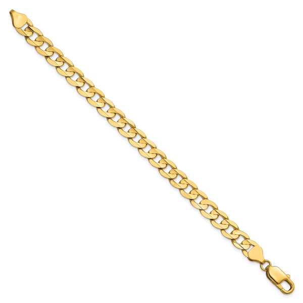 14k 7.5mm Open Concave Curb Chain