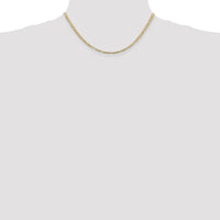 14k 3mm Concave Open Figaro Chain