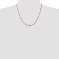 14k 3mm Concave Open Figaro Chain
