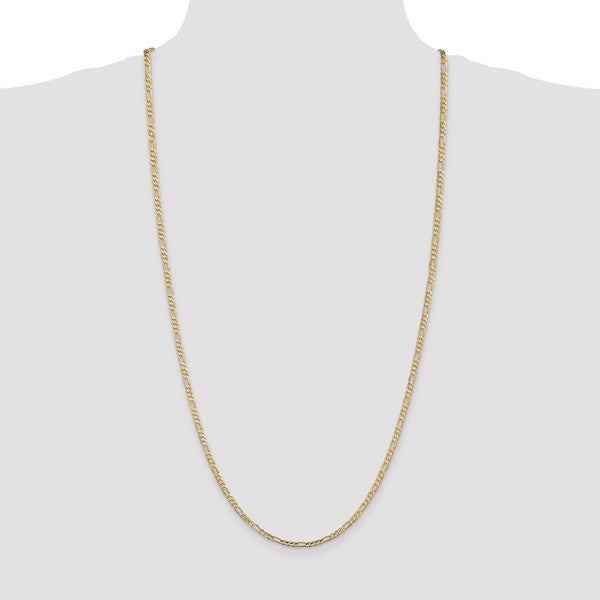 14k 3mm Concave Open Figaro Chain