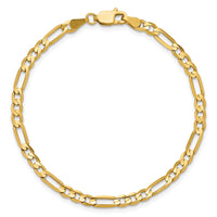 14k 4mm Concave Open Figaro Chain